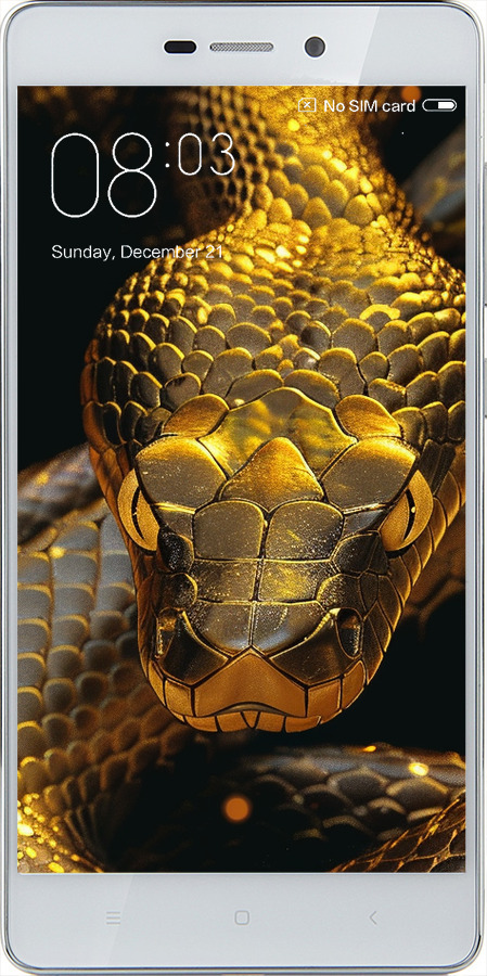 2D пластиковый чехол Golden snake для Xiaomi Redmi 3 - 6072t-97 изображение 