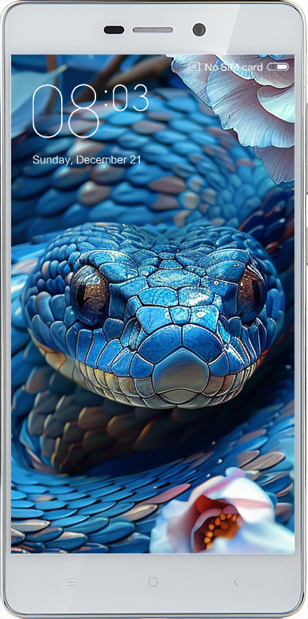 2D пластиковый чехол Blue Snake для Xiaomi Redmi 3 - 6079t-97 изображение 