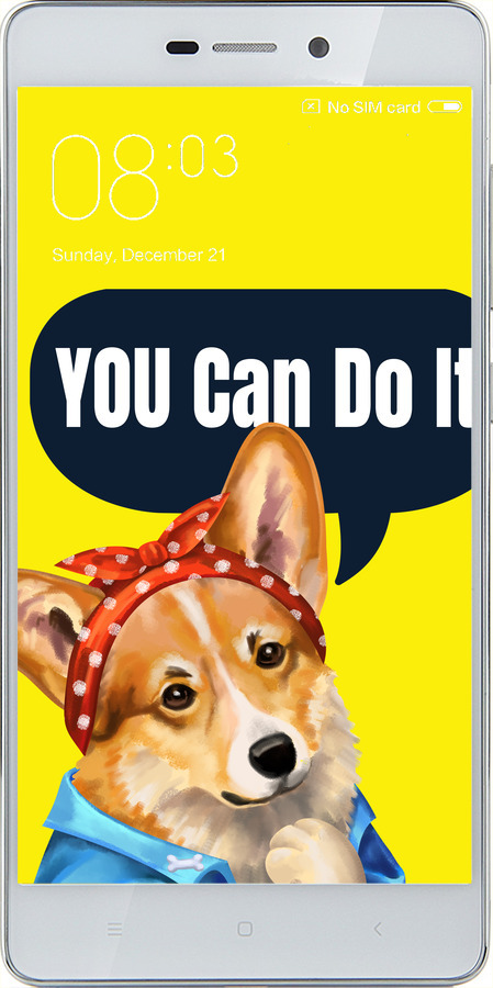 Силіконовий чехол чехол с корги You Can Do It для Xiaomi Redmi 3 - 6184u-97 изображение 