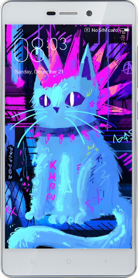 2D пластиковый чехол Кот панк для Xiaomi Redmi 3 - 6311t-97 изображение 