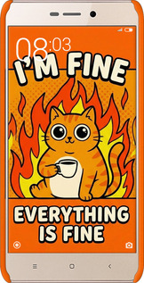 3D пластиковый матовый чехол Funny Cat для Xiaomi Redmi 3x - 6786m-441 изображение 