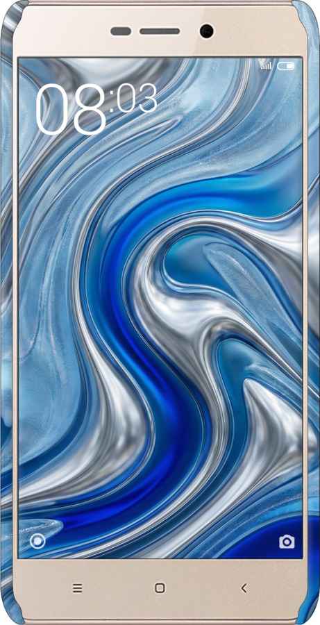 3D пластиковый матовый чехол Liquid Chrome для Xiaomi Redmi 3x - 6781m-441 изображение 