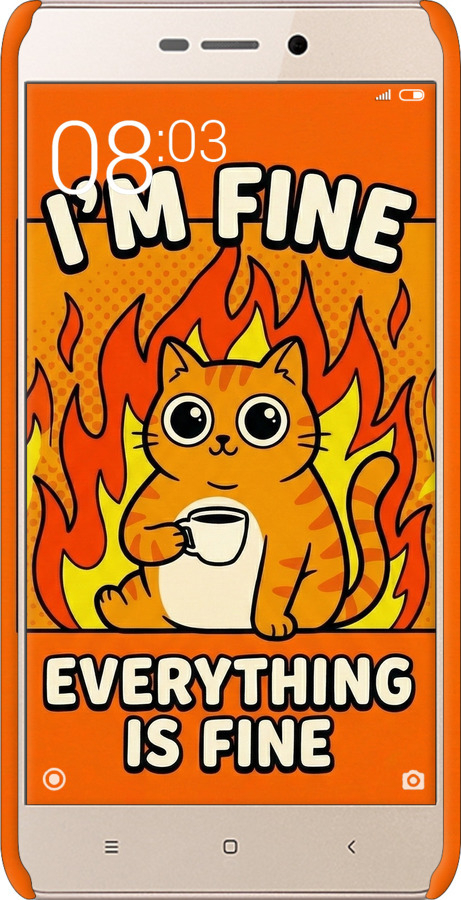 3D пластиковый матовый чехол Funny Cat для Xiaomi Redmi 3x - 6786m-441 изображение 