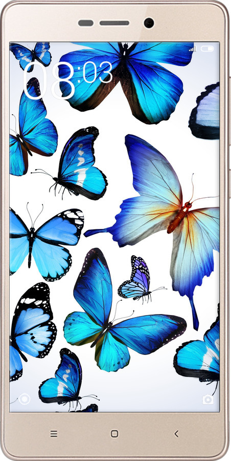 Силіконовий чехол Метелики для Xiaomi Redmi 3x - 6023u-441 изображение 