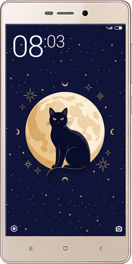 Силиконовый чехол Cute Cat Celestial/Witchy для Xiaomi Redmi 3x - 6787u-441 изображение 