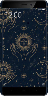 3D пластиковий матовий чехол Celestial Harmony: Sun & Moon Gold Mystic Pattern для Xiaomi Redmi 4 - 6778m-417 изображение 