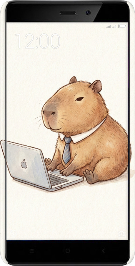 3D пластиковый матовый чехол Funny Capybara CEO Working для Xiaomi Redmi 4 - 6777m-417 изображение 