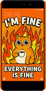 3D пластиковий матовий чехол Funny Cat для Xiaomi RedMi 4A - 6786m-631 изображение 