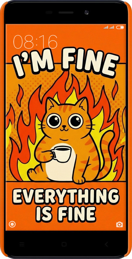 3D пластиковий матовий чехол Funny Cat для Xiaomi RedMi 4A - 6786m-631 изображение 