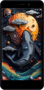 2D пластиковый чехол Кит в космосе для Xiaomi RedMi 4A - 6328t-631 изображение 