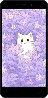 Силиконовый чехол Котик в цветах для Xiaomi RedMi 4A - 6390u-631 изображение 