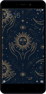 2D пластиковый чехол Celestial Harmony: Sun & Moon Gold Mystic Pattern для Xiaomi RedMi 4A - 6778t-631 изображение 
