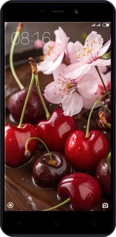 2D пластиковый чехол Вишня в шоколаде для Xiaomi RedMi 4A - 6698t-631 изображение 