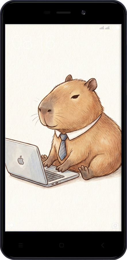 2D пластиковый чехол Funny Capybara CEO Working для Xiaomi RedMi 4A - 6777t-631 изображение 