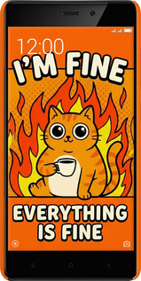 3D пластиковый матовый чехол Funny Cat для Xiaomi Redmi 4 Prime - 6786m-437 изображение 