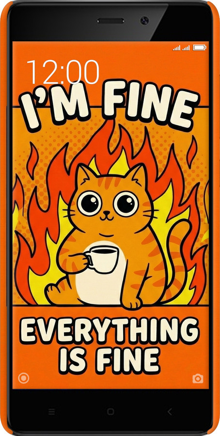 3D пластиковый матовый чехол Funny Cat для Xiaomi Redmi 4 Prime - 6786m-437 изображение 