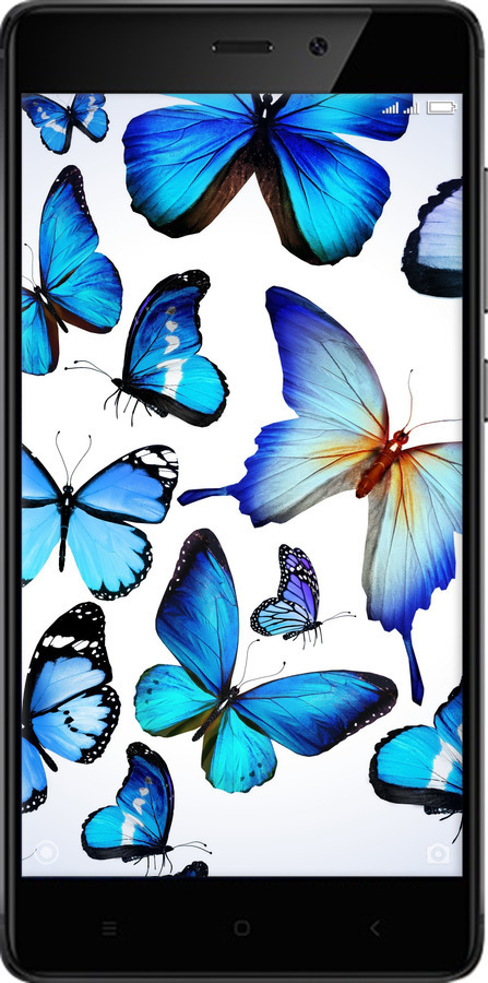 Силиконовый чехол Бабочки для Xiaomi Redmi 4 pro - 6023u-438 изображение 