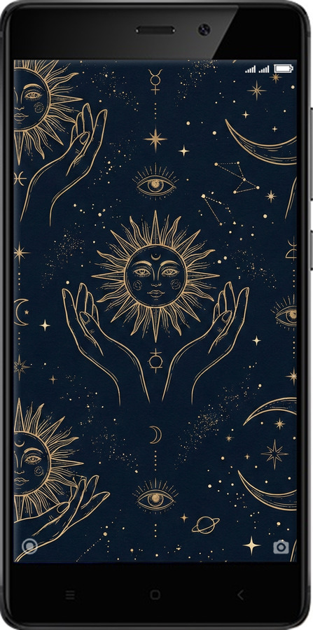Силиконовый чехол Celestial Harmony: Sun & Moon Gold Mystic Pattern для Xiaomi Redmi 4 pro - 6778u-438 изображение 