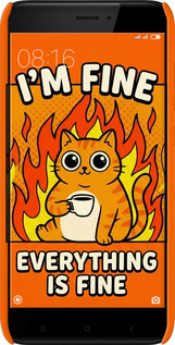 3D пластиковий матовий чехол Funny Cat для Xiaomi Redmi 4X - 6786m-778 изображение 