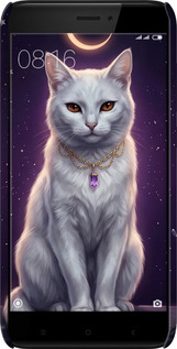 3D пластиковий матовий чехол Mystic White Cat Gothic Dark Purple Gold для Xiaomi Redmi 4X - 6805m-778 изображение 