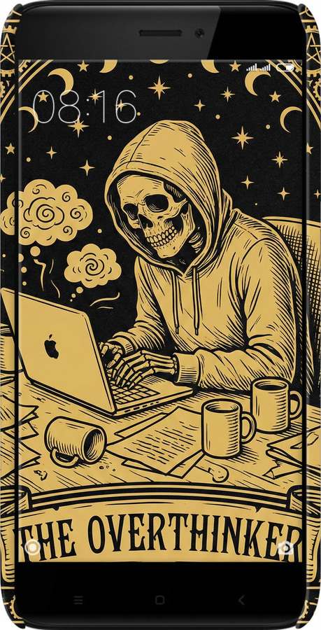 3D пластиковый матовый чехол The Overthinker для Xiaomi Redmi 4X - 6774m-778 изображение 