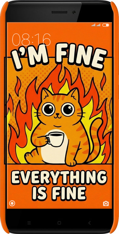 3D пластиковий матовий чехол Funny Cat для Xiaomi Redmi 4X - 6786m-778 изображение 