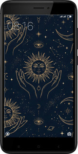 2D пластиковый чехол Celestial Harmony: Sun & Moon Gold Mystic Pattern для Xiaomi Redmi 4X - 6778t-778 изображение 