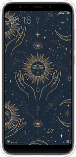 Силикон с усиленными углами чехол Celestial Harmony: Sun & Moon Gold Mystic Pattern для Xiaomi Redmi 5 Plus - 6778sp-1347 изображение 