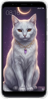 Силіконовий протиударний с посиленими кутами чехол Mystic White Cat Gothic Dark Purple Gold для Xiaomi Redmi 5 Plus - 6805sp-1347 изображение 