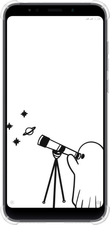 Силикон с усиленными углами чехол Привидение астроном для Xiaomi Redmi 5 Plus - 6444sp-1347 изображение 