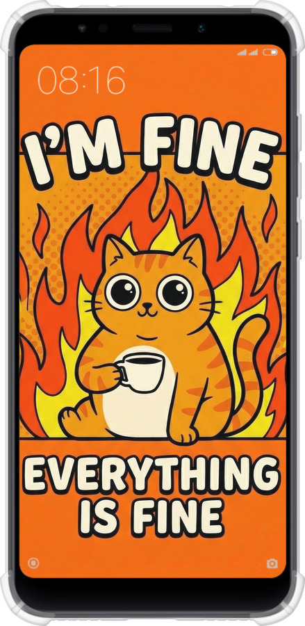 Силикон с усиленными углами чехол Funny Cat для Xiaomi Redmi 5 Plus - 6786sp-1347 изображение 