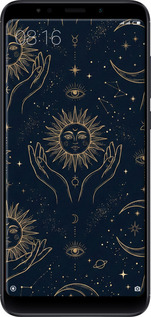 Силиконовый чехол Celestial Harmony: Sun & Moon Gold Mystic Pattern для Xiaomi Redmi 5 Plus - 6778u-1347 изображение 