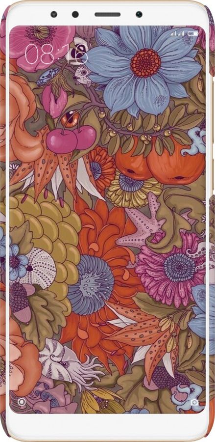 3D пластиковый матовый чехол Абстрактные цветы для Xiaomi Redmi 5 - 6526m-1350 изображение 