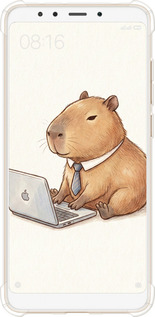 Силикон с усиленными углами чехол Funny Capybara CEO Working для Xiaomi Redmi 5 - 6777sp-1350 изображение 