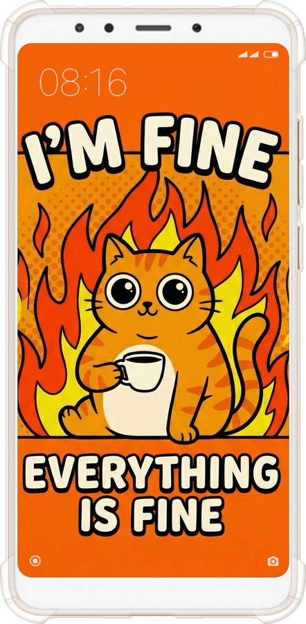 Силикон с усиленными углами чехол Funny Cat для Xiaomi Redmi 5 - 6786sp-1350 изображение 