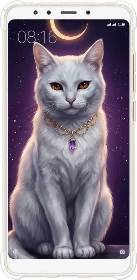 Силіконовий протиударний с посиленими кутами чехол Mystic White Cat Gothic Dark Purple Gold для Xiaomi Redmi 5 - 6805sp-1350 изображение 