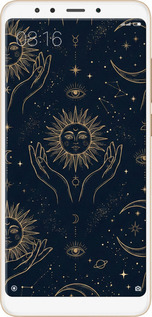 Силиконовый чехол Celestial Harmony: Sun & Moon Gold Mystic Pattern для Xiaomi Redmi 5 - 6778u-1350 изображение 