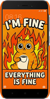 3D пластиковый матовый чехол Funny Cat для Xiaomi Redmi 5A - 6786m-1133 изображение 