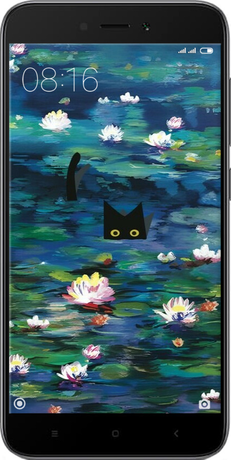 Силіконовий чехол с изображением водяных лилий и кошек для Xiaomi Redmi 5A - 6257u-1133 изображение 