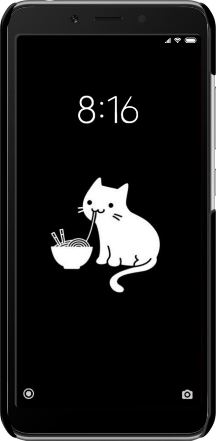 3D пластиковий матовий чехол Милий кіт на чорному фоні для Xiaomi Redmi 6 - 6528m-1521 изображение 
