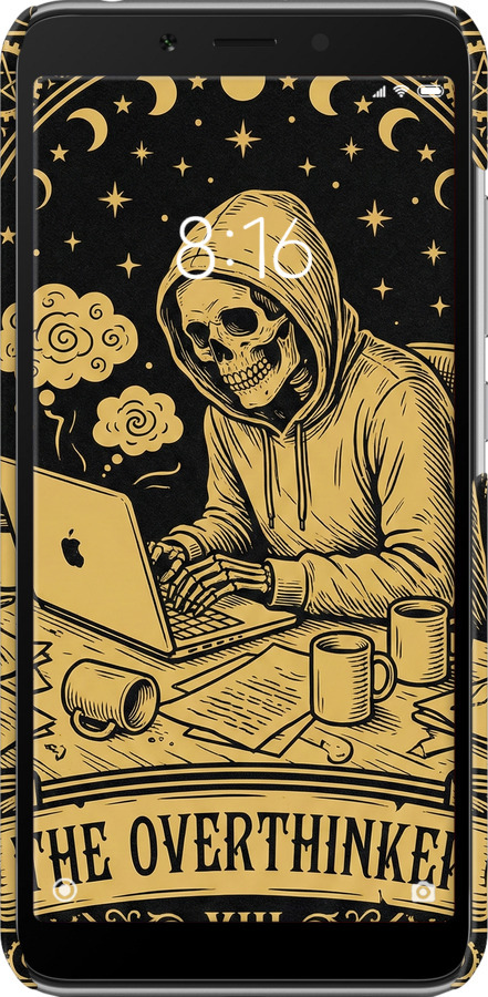 3D пластиковий матовий чехол The Overthinker для Xiaomi Redmi 6 - 6774m-1521 изображение 