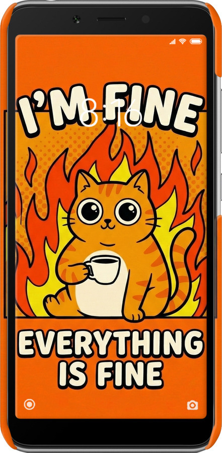 3D пластиковый матовый чехол Funny Cat для Xiaomi Redmi 6 - 6786m-1521 изображение 