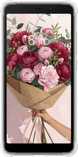 Силикон с усиленными углами чехол Пионы 1 для Xiaomi Redmi 6 - 6705sp-1521 изображение 