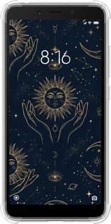 Силіконовий протиударний с посиленими кутами чехол Celestial Harmony: Sun & Moon Gold Mystic Pattern для Xiaomi Redmi 6 - 6778sp-1521 изображение 