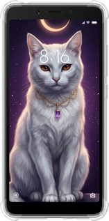 Силіконовий протиударний с посиленими кутами чехол Mystic White Cat Gothic Dark Purple Gold для Xiaomi Redmi 6 - 6805sp-1521 изображение 