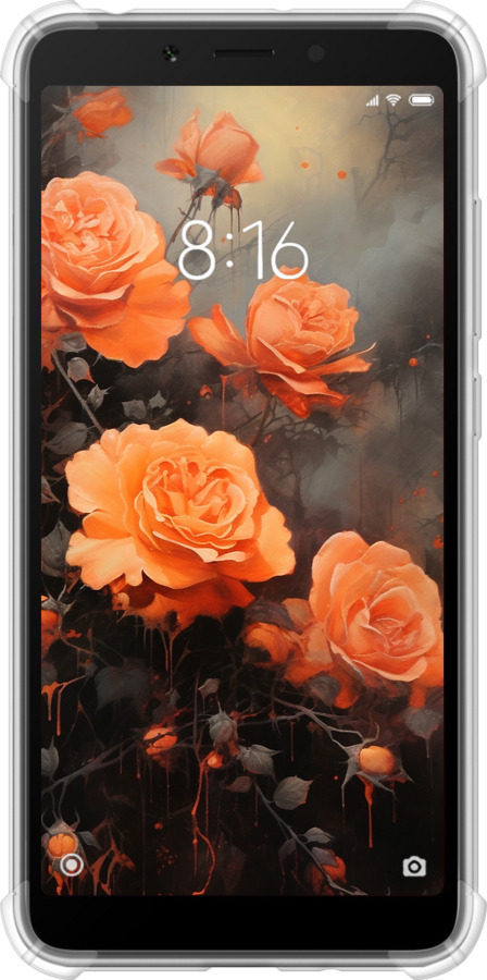 Силикон с усиленными углами чехол Оранжевые розы для Xiaomi Redmi 6 - 5944sp-1521 изображение 
