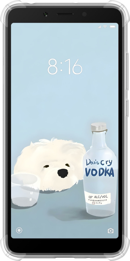 Силикон с усиленными углами чехол Пес водка для Xiaomi Redmi 6 - 6368sp-1521 изображение 