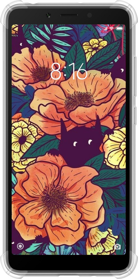Силикон с усиленными углами чехол С изображением полевых цветов для Xiaomi Redmi 6 - 6419sp-1521 изображение 