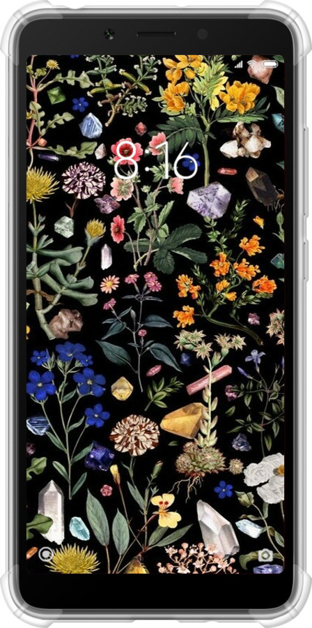 Силикон с усиленными углами чехол С цветами для Xiaomi Redmi 6 - 6422sp-1521 изображение 