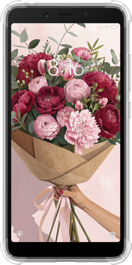 Силикон с усиленными углами чехол Пионы 1 для Xiaomi Redmi 6 - 6705sp-1521 изображение 